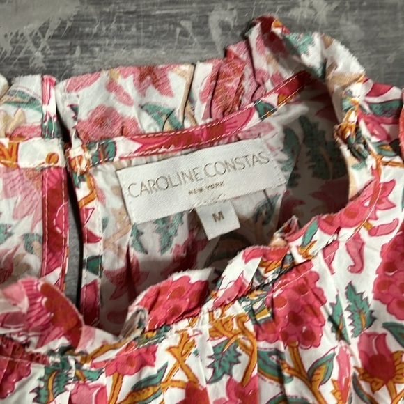 Caroline Constas Strawberry Print Floral Dress Size Medium - Picture 8 of 10